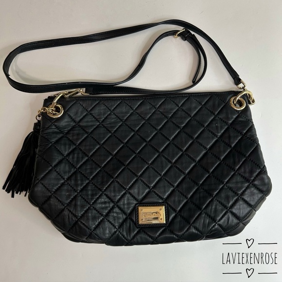 Calvin Klein Black Leather Quilted Crossbody Bag - Picture 1 of 13